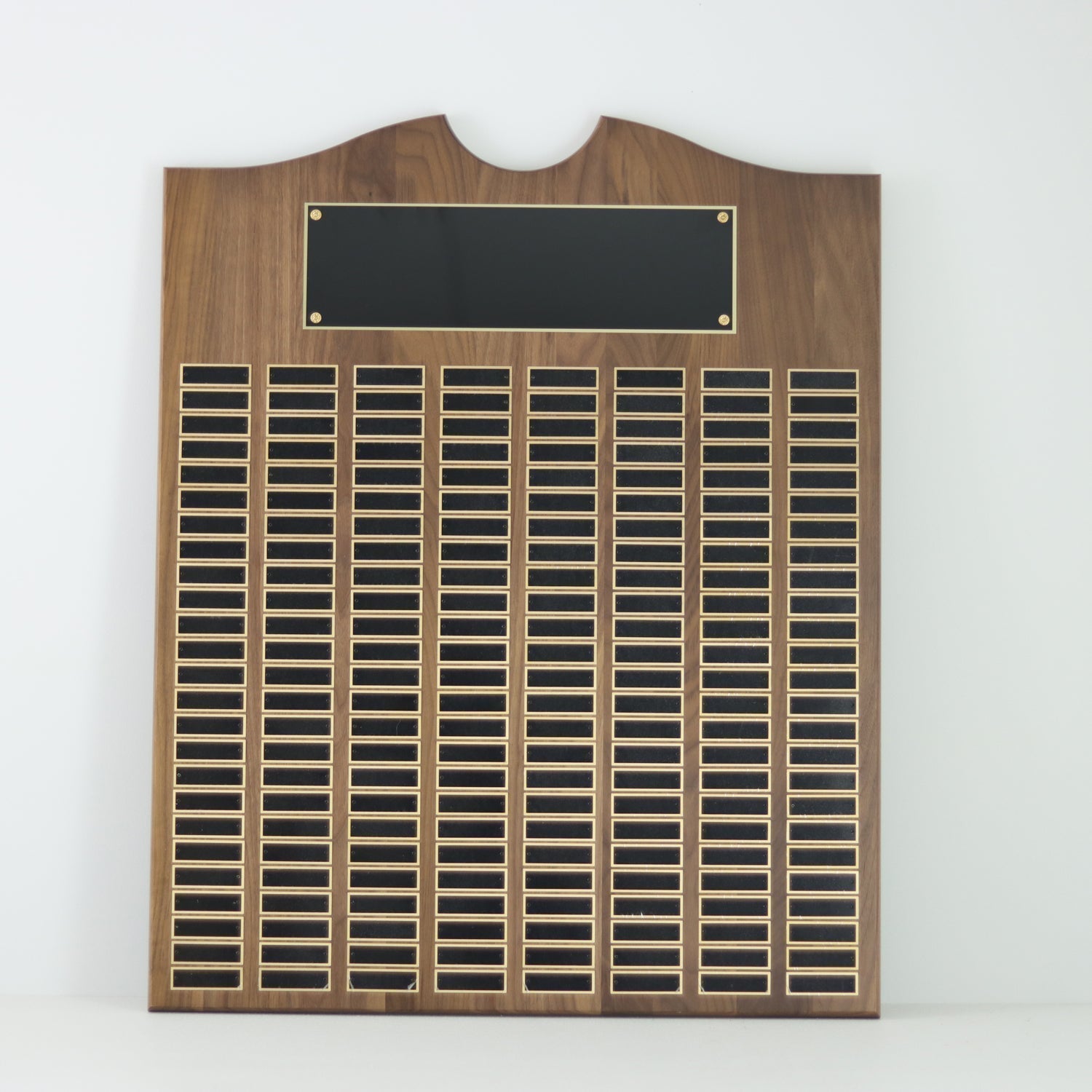Perpetual Walnut Plaque With Scroll Top - 200 Plates