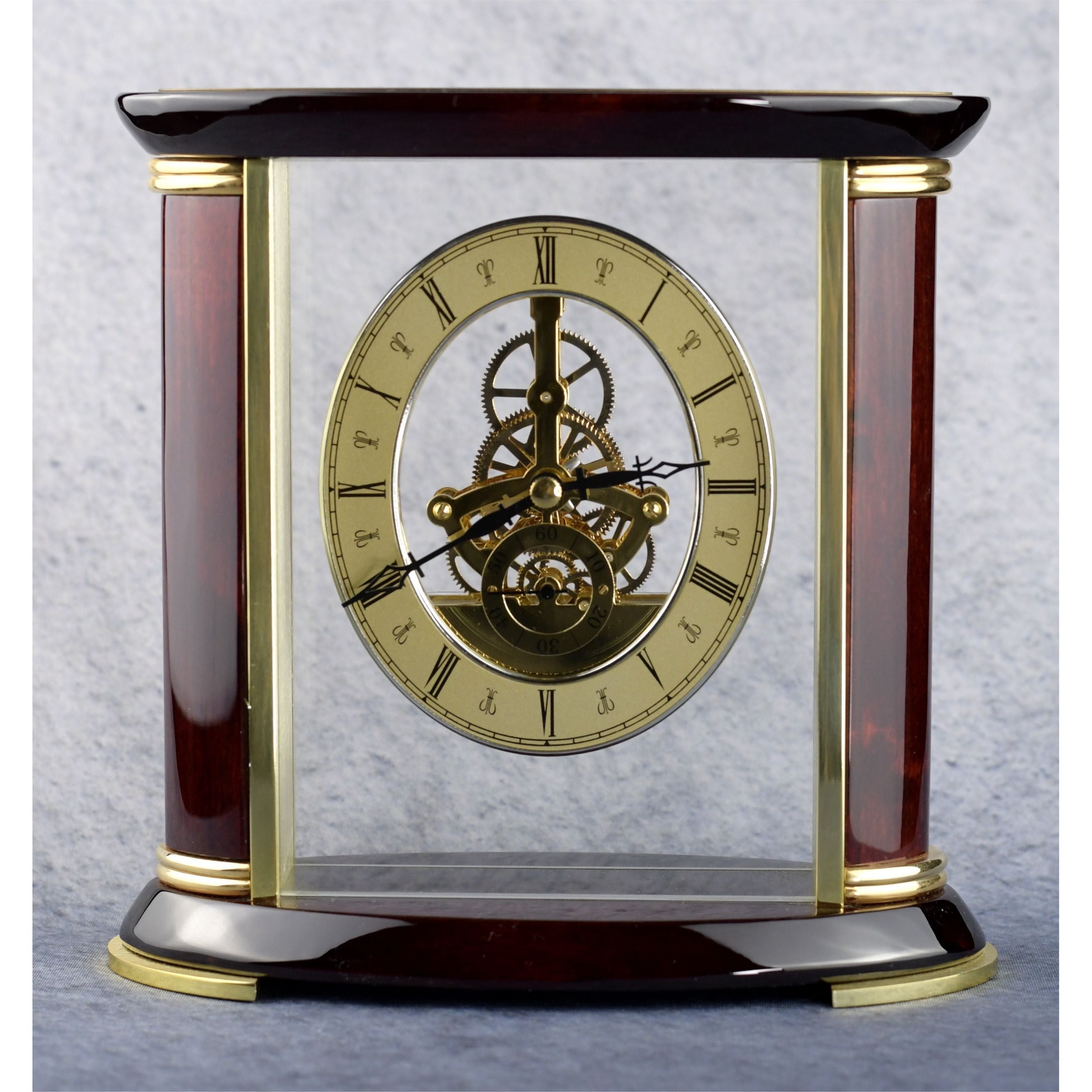 Open Clock Works Rosewood Clock
