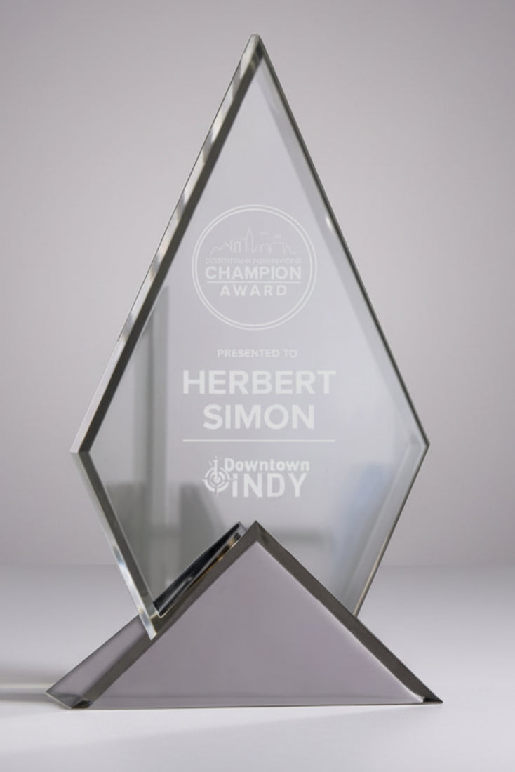 Clear Acrylic Pyramid Award with Triangle Base