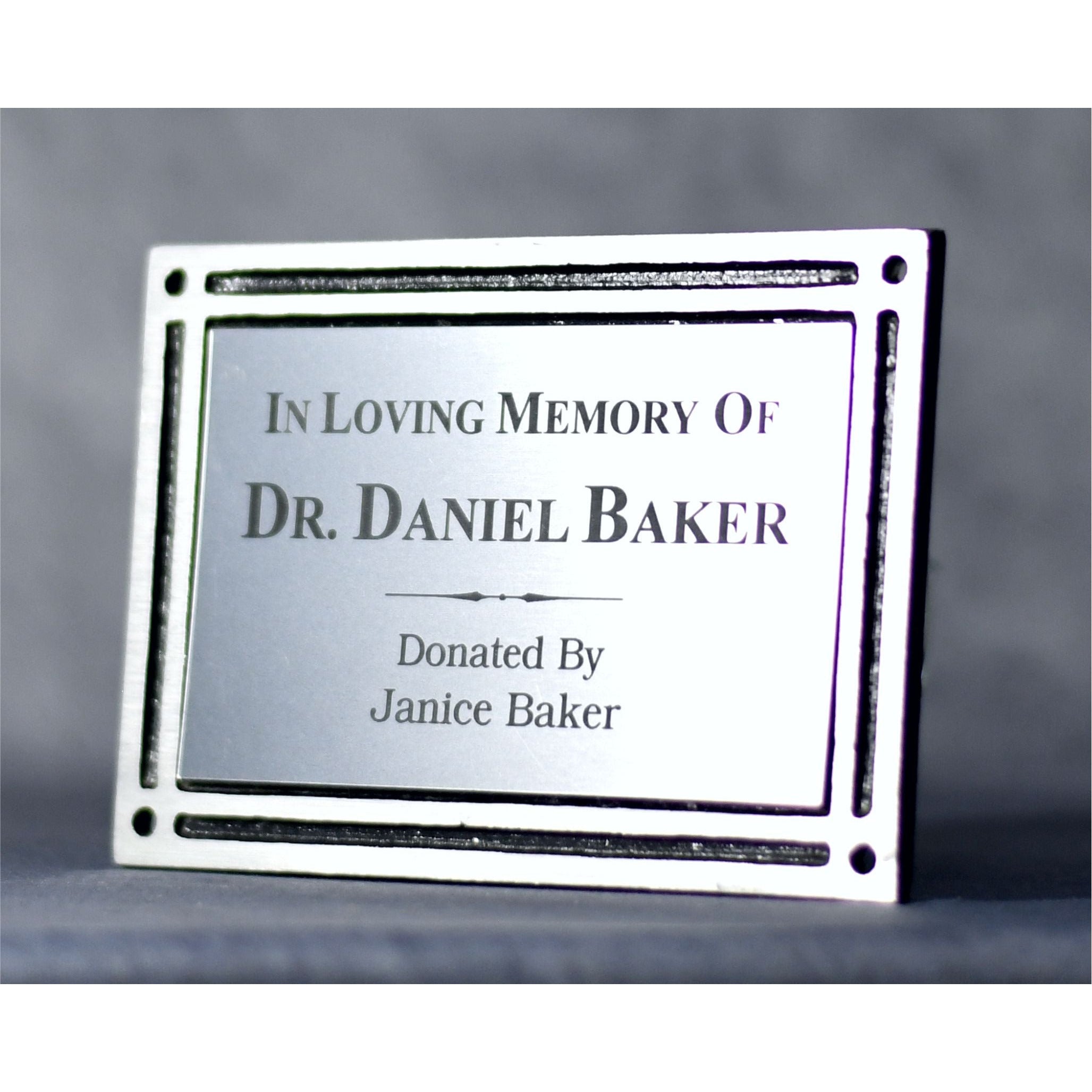 Cast Aluminum Black/Silver Plaque
