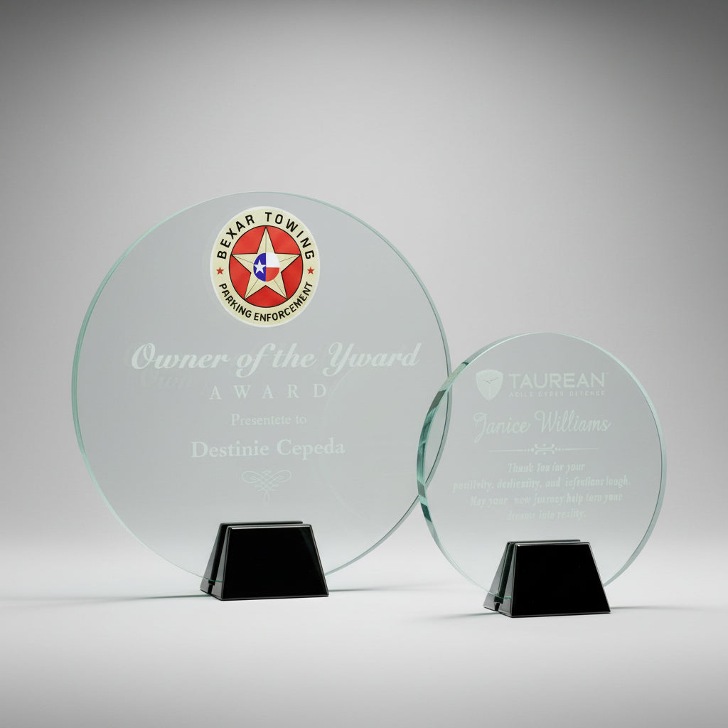 Jade Crystal Circle with Chrome Stand