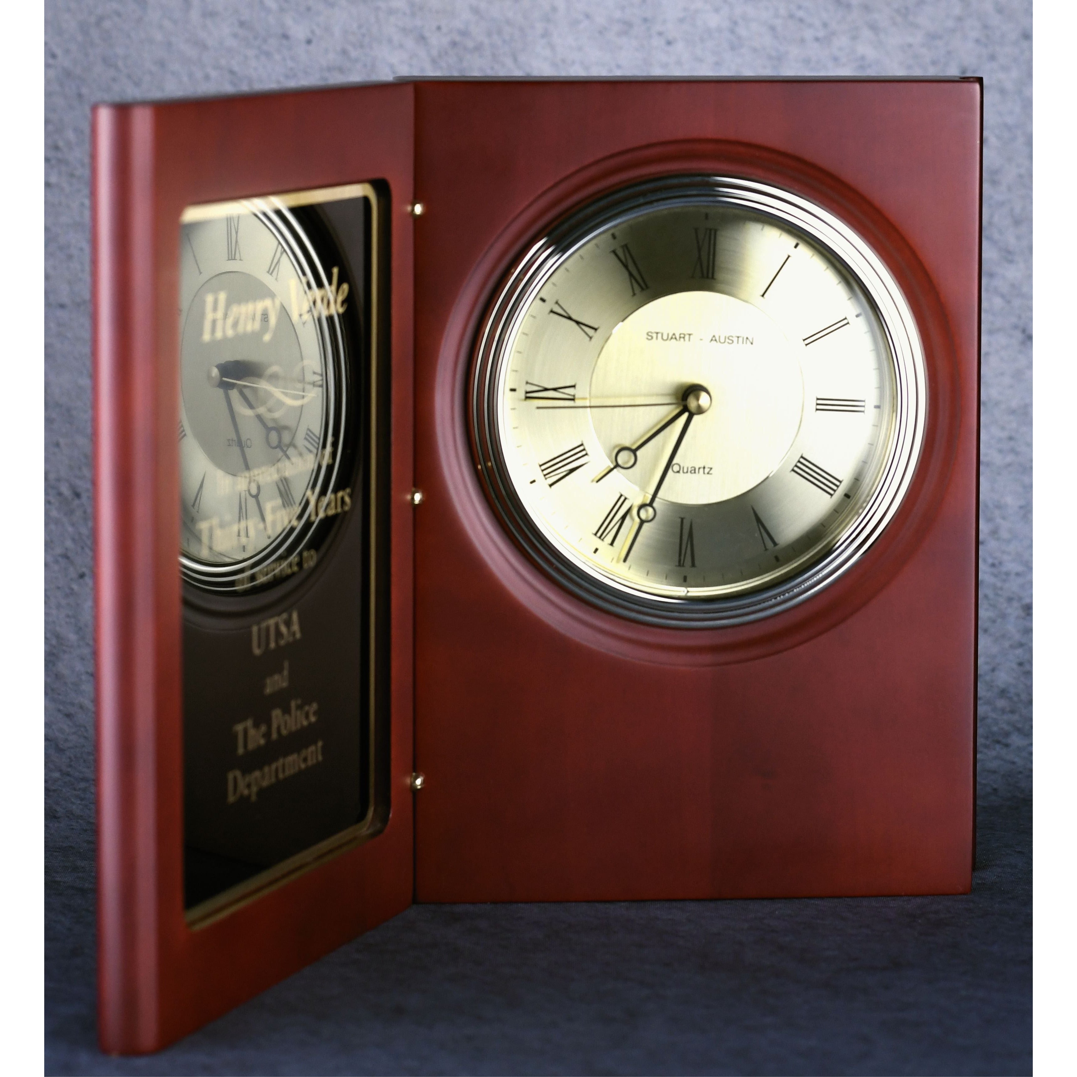 Rosewood Book Clock